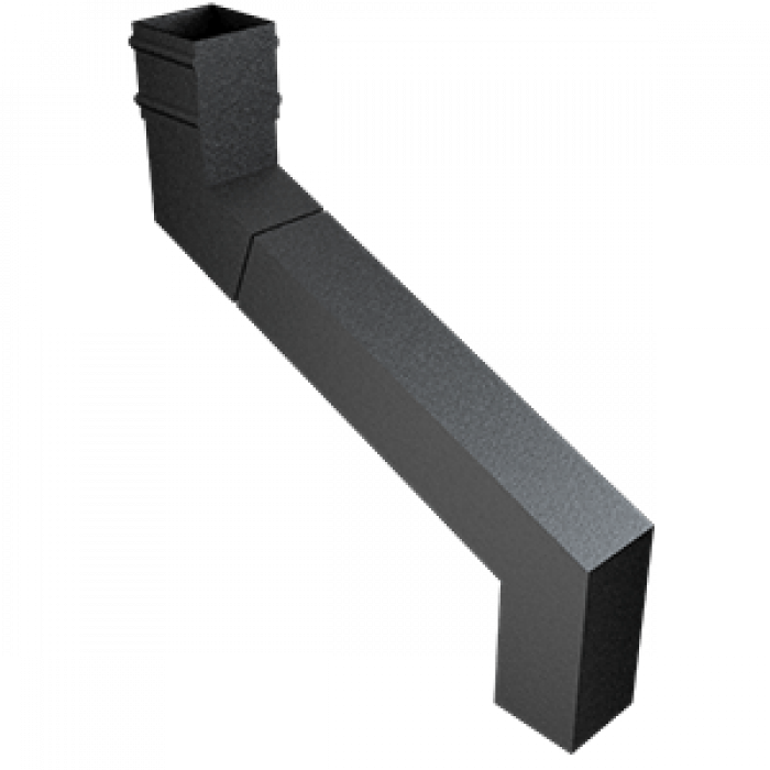 Aluminium Downpipe-Square Cast Collared 2 Part Offset 400mm Projection