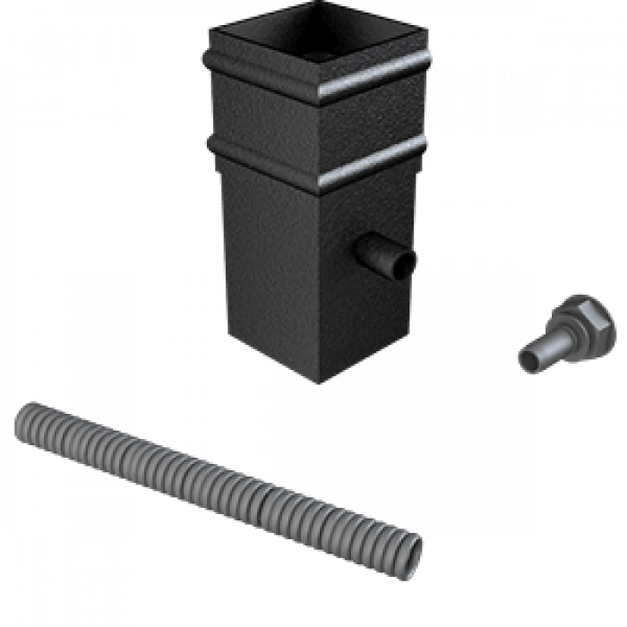 Aluminium Downpipe-Square Cast Collared Water Butt Deflector Kit