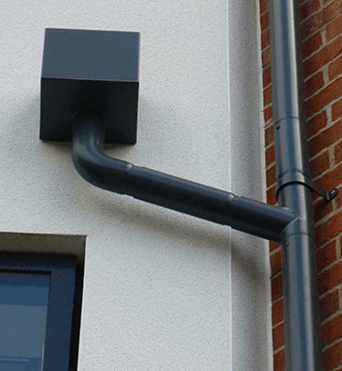 Colonnade Flush Joint Downpipe with Colonnade Hopper