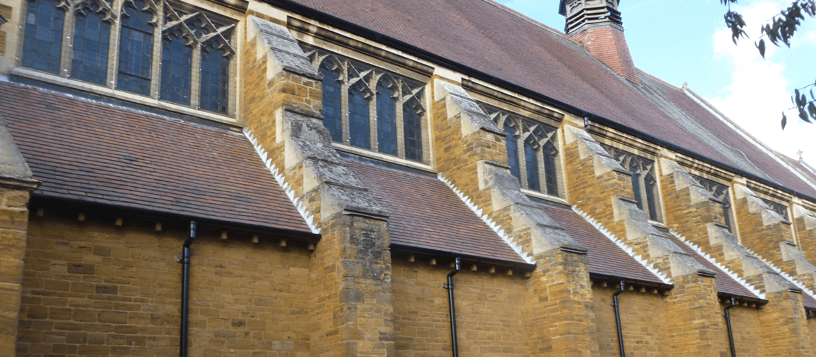 St Mary's Church, Kettering, Side View 2 Legacy No. 46 OG Gutter, Legacy PHR Gutter, Colonnade